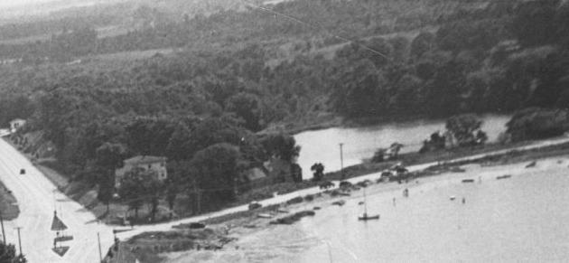 [aerial photo of Heroy's Pond - 40s]