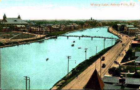 [Wesley lake view west from the top of the Ferris Wheel. post card #8]